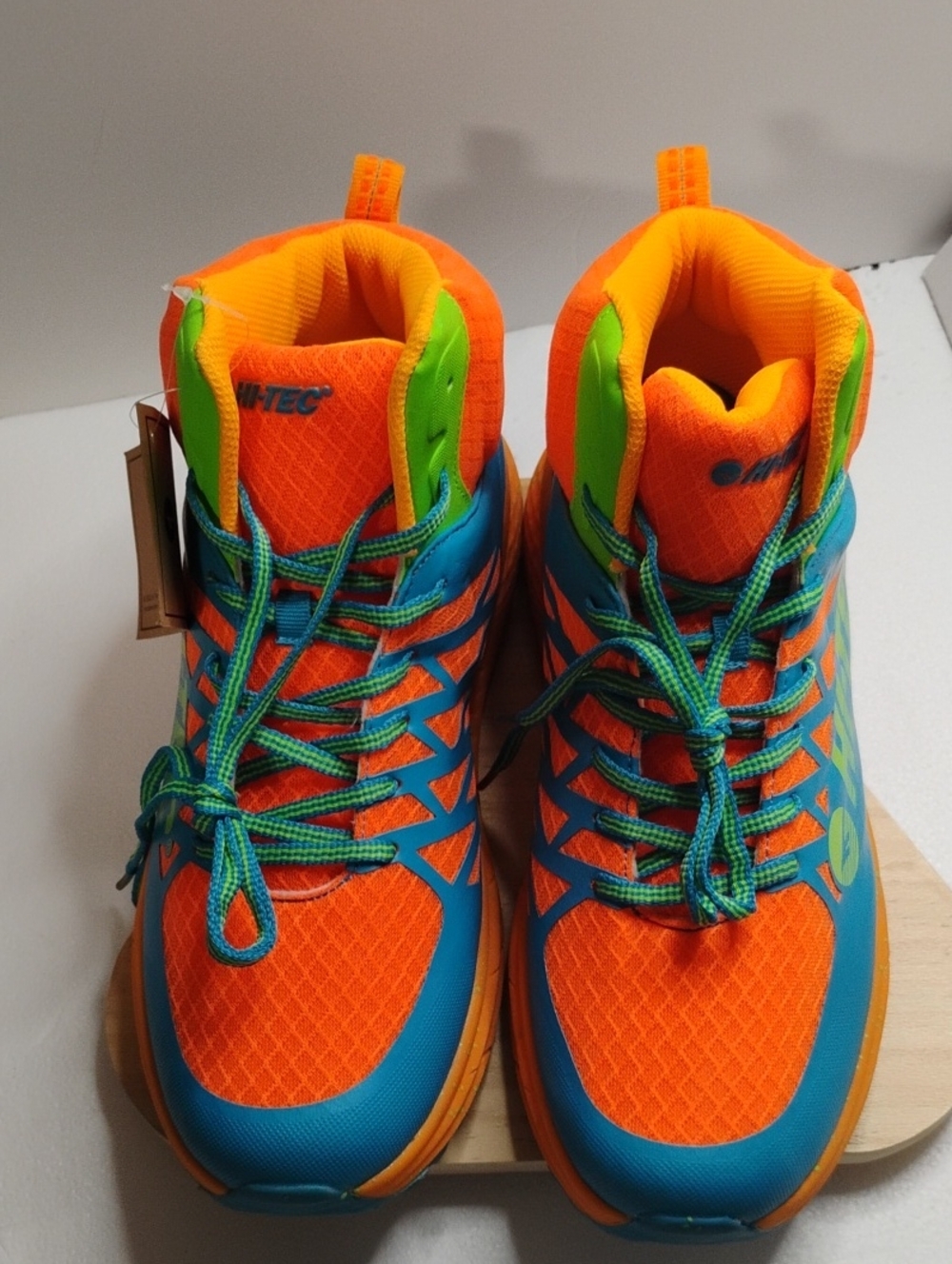 Hi-Tec Kids Bright Orange, Blue & Green High-Top Sneakers